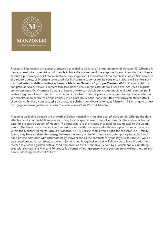 Manzoni 46 - Ospitalita Siciliana Panzió Milazzo Kültér fotó